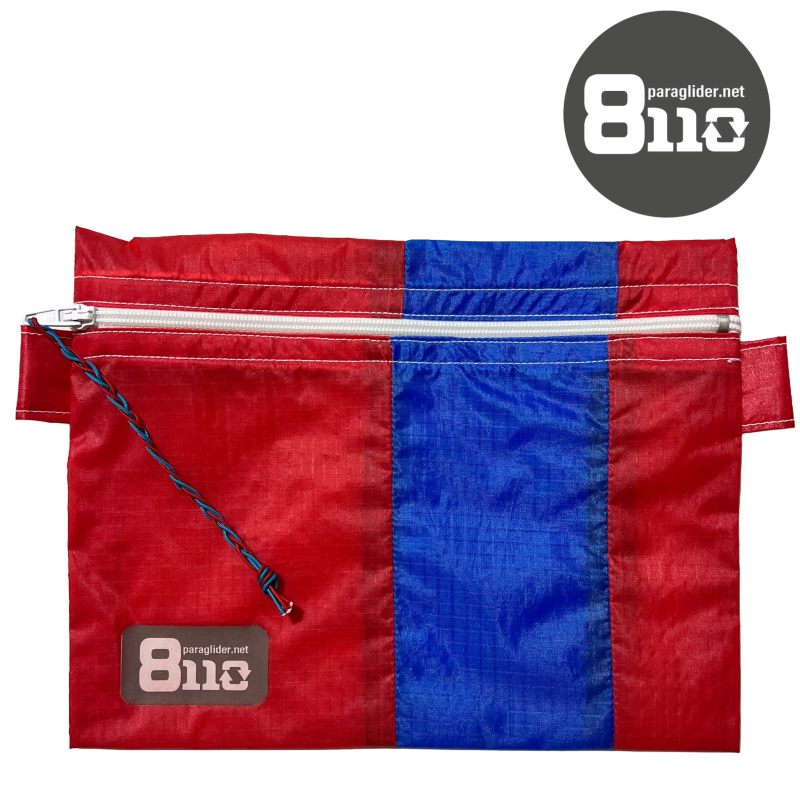ポーチ/赤・青/ハンドメイド/パラグライダーリメイク