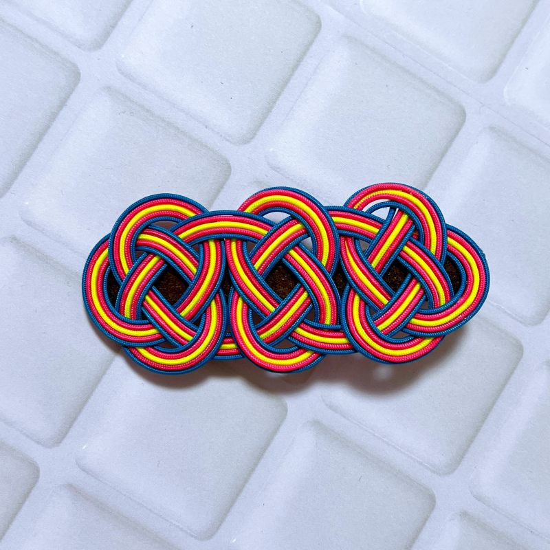 髪留めヘアークリップ/あわじ結び/ハンドメイド/パラグライダーリメイク